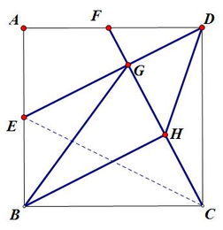 已知 正方形ABCD中,E是AB的中点,F是AD上一点,且ED FC,ED FC交于点G,连接BG,BH平分 GBC交FC于H,连 