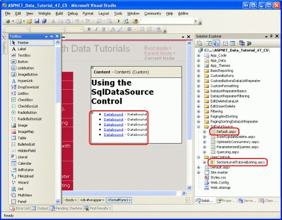 在ASP.NET 2.0中操作数据之四十六 使用SqlDataSource控件检索数据