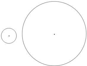 按4 1的比将下面的圆放大,画出放大后的图形,再分别算出两个圆半径的比和面积的比.想一想,你有什么发 