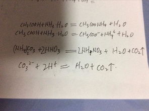 高一化学,请分别写出①稀醋酸与稀氨水反应,②碳酸铵与稀硝酸反应 的化学方程式及离子方程式 