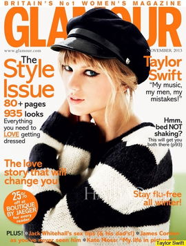 邻家装扮 小霉女 你爱不爱 泰勒 史薇芙特 Taylor Swift 登上 Glamour 杂志2013年11月刊封面 